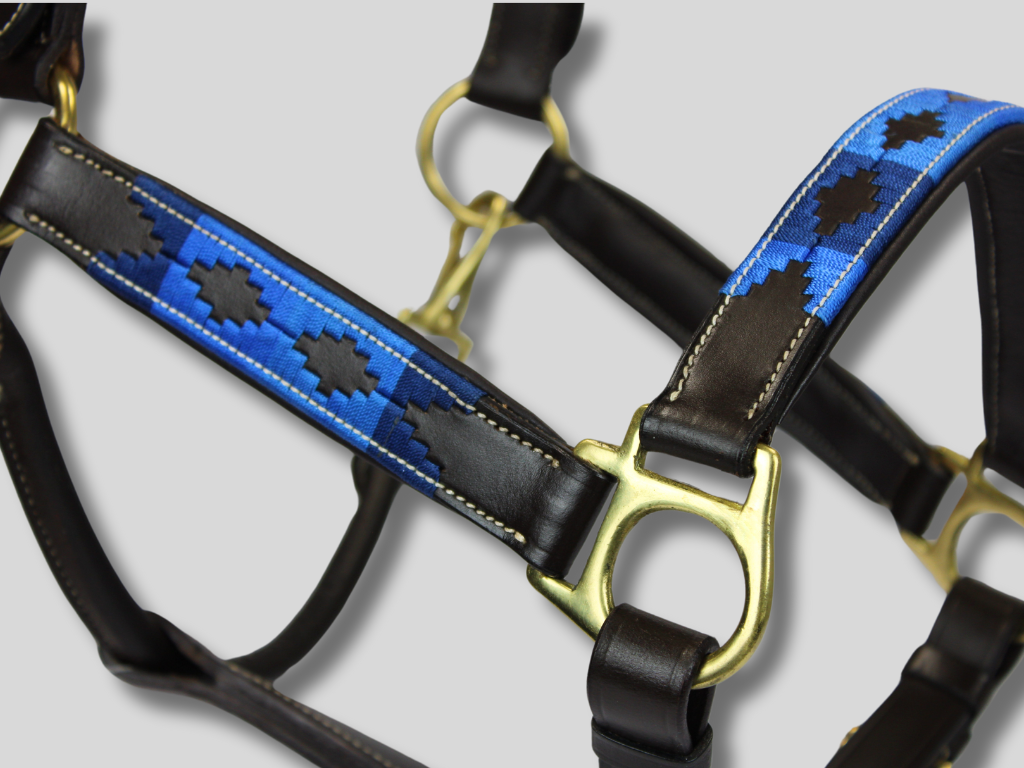 Leather Halter Polo Blue