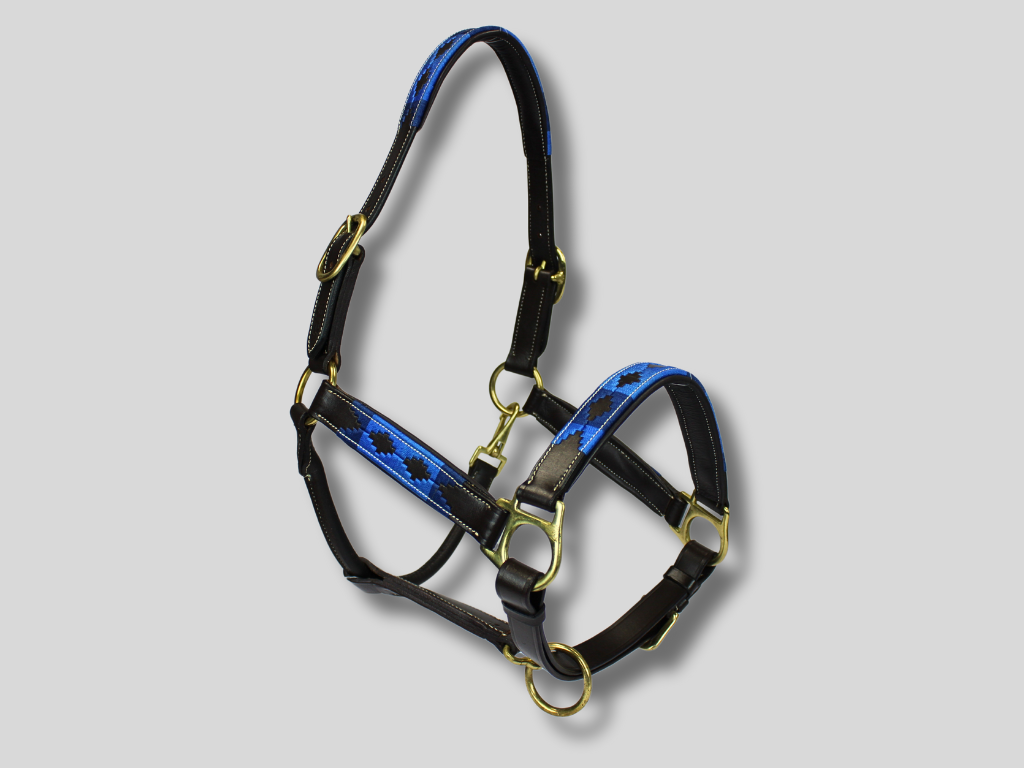 Leather Halter Polo Blue
