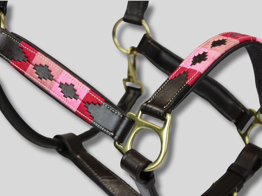 Leather Halter Polo Pink