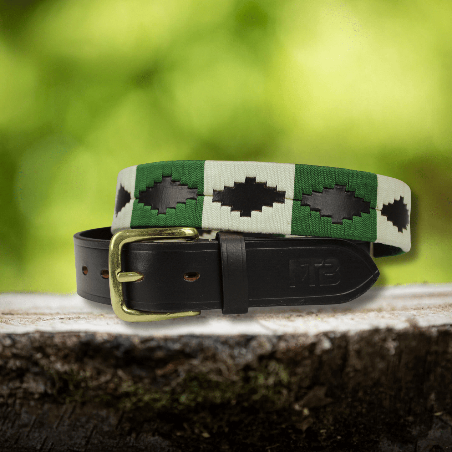 MTB Equestrian - Polo riem Groen Wit - Riem