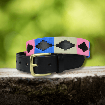 MTB Equestrian - Polo riem Roze Wit Blauw - Riem